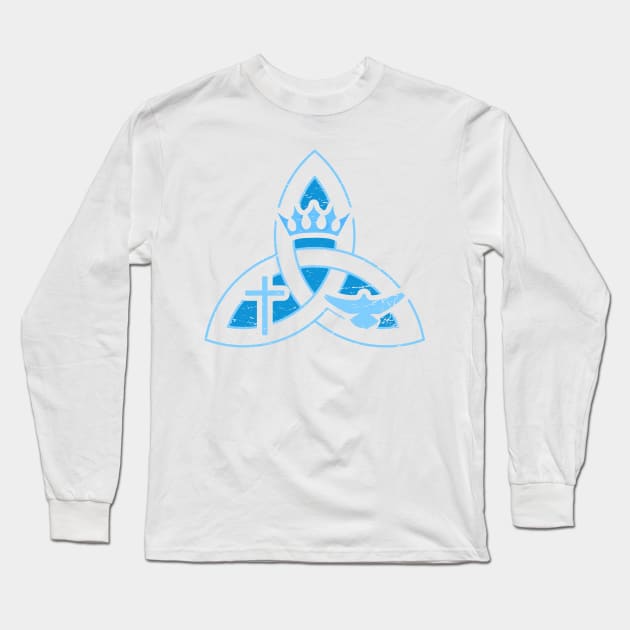 Holy Trinity Christian Distressed Design Long Sleeve T-Shirt by tatadonets